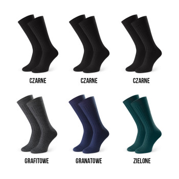 Zestaw skarpet z wełny merynosów 6-pak