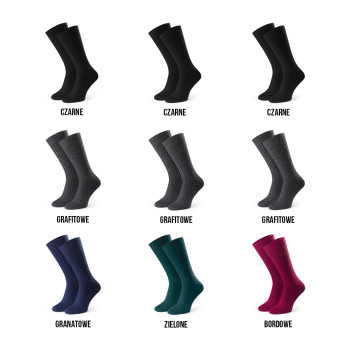 Zestaw skarpet z wełny merynosów 9-pak