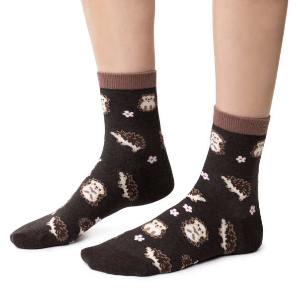 Skarpetki w jeże brązowe