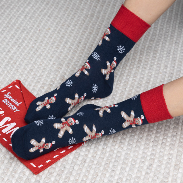 Skarpetki w ciasteczka granatowe