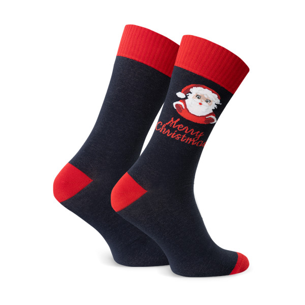 Skarpety z mikołajem granatowe