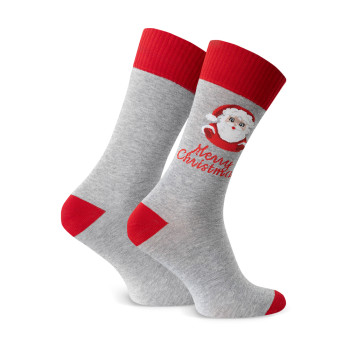 Skarpety z mikołajem szare