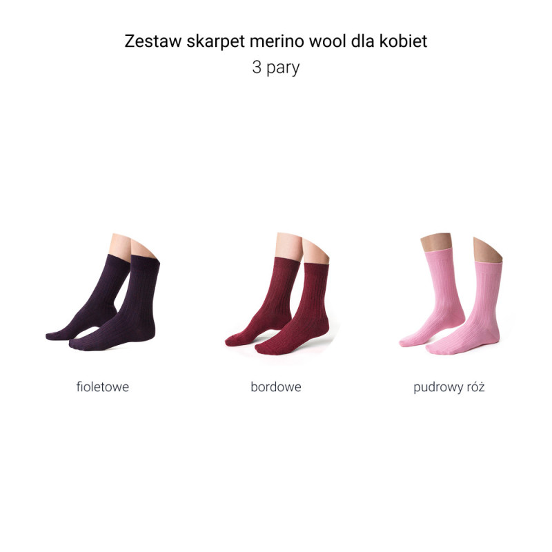 Skarpetki na prezent - zestaw skarpet z wełny merynosów dla kobiet