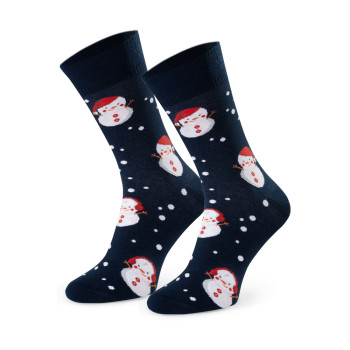 Skarpety w bałwanki granatowe