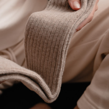 Skarpety z wełny jagnięcej melanż beż