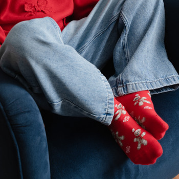 Skarpetki w ciasteczka czerwone