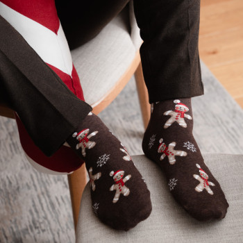 Skarpety w ciasteczka brązowe