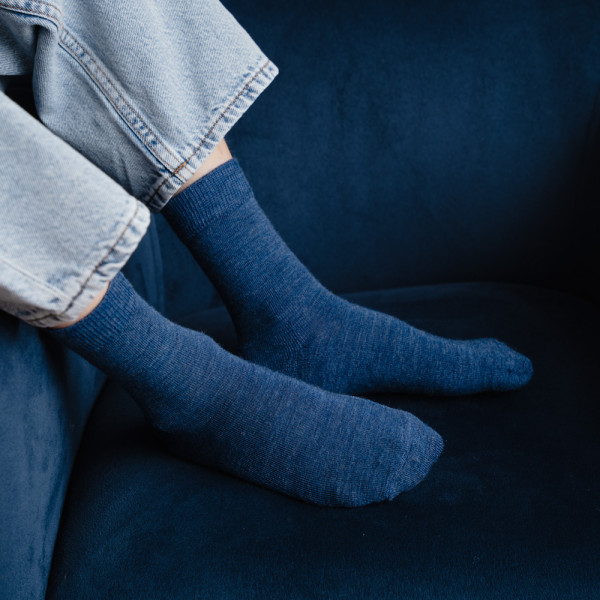 Skarpetki z wełny merynosów jeans