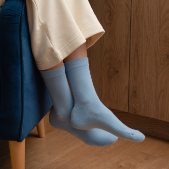 Skarpetki półfrotte merino wool błękitne