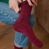 Skarpetki półfrotte merino wool bordowe