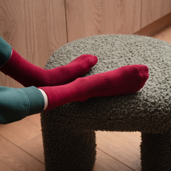 Skarpetki półfrotte z wełny merynosów bordowe