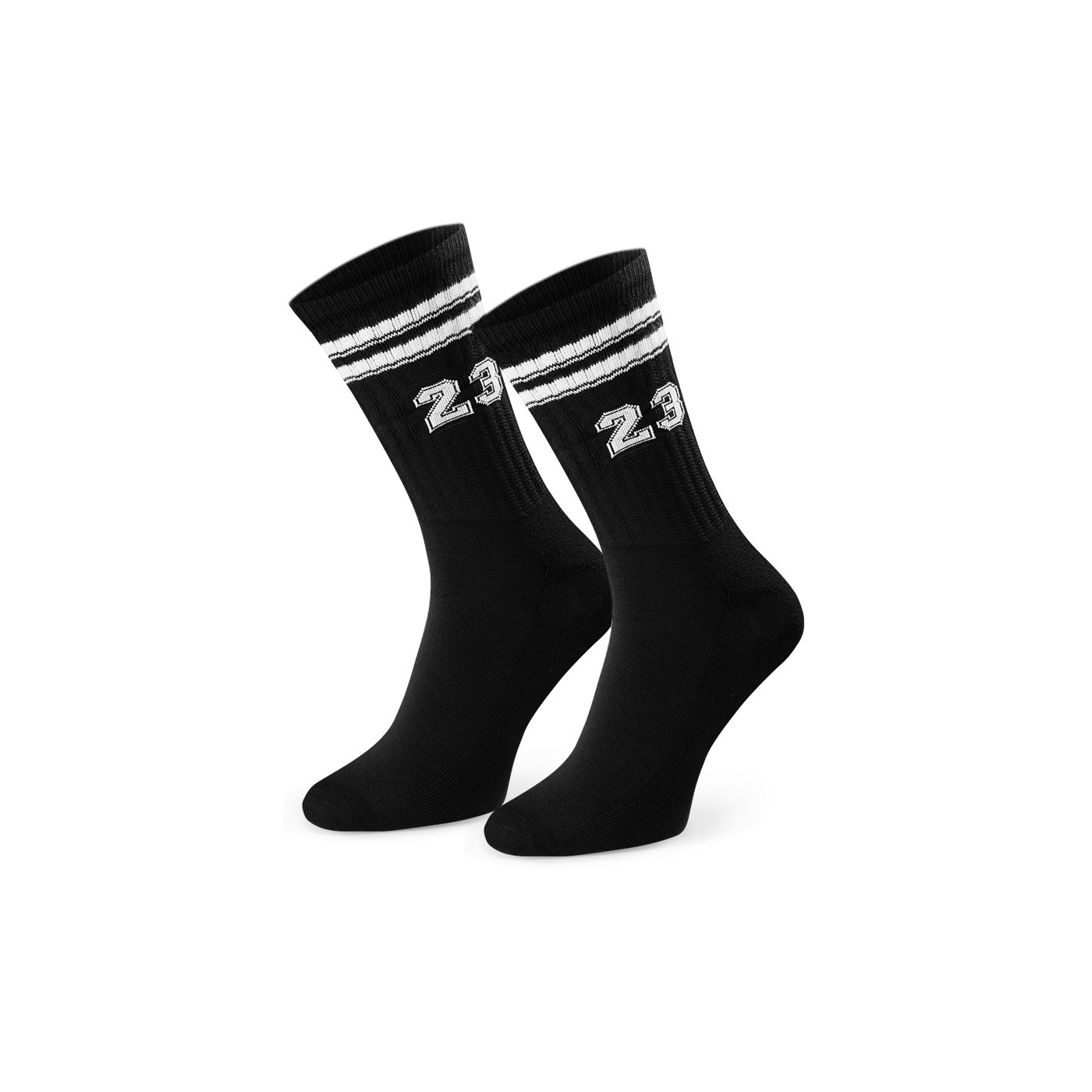 Czarne skarpety frotte w stopie sportowe z paskami