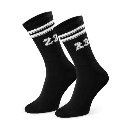Czarne skarpety frotte w stopie sportowe z paskami