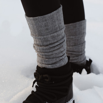 Getry wełniane melanż szare