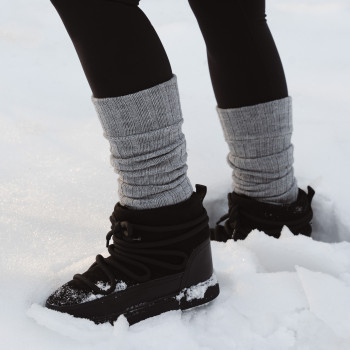 Getry wełniane melanż szare