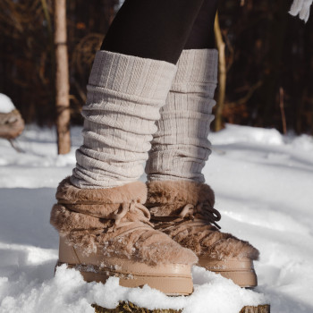 Getry wełniane beżowe