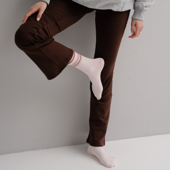 Skarpetki z paskami antypoślizgowe różowe