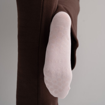 Skarpetki z paskami antypoślizgowe różowe