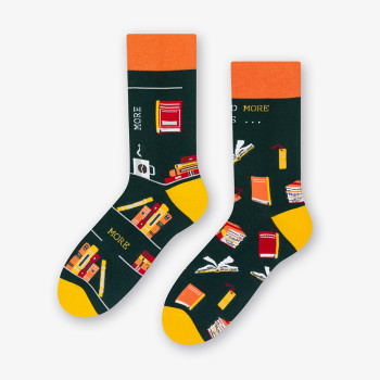 BOOKS - męskie kolorowe skarpetki zielone