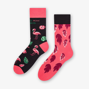 FLAMINGO LONG - męskie kolorowe skarpetki grafitowe