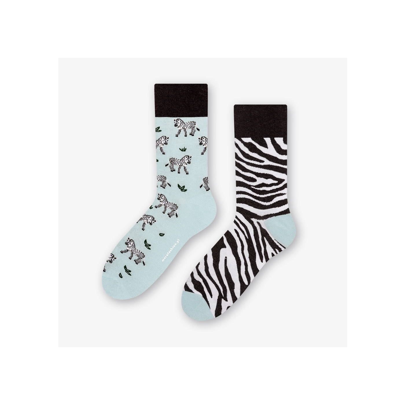 ZEBRA - kolorowe skarpetki błękitne