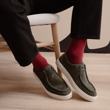 Skarpety bawełniane z delikatnym ściągaczem bordowe