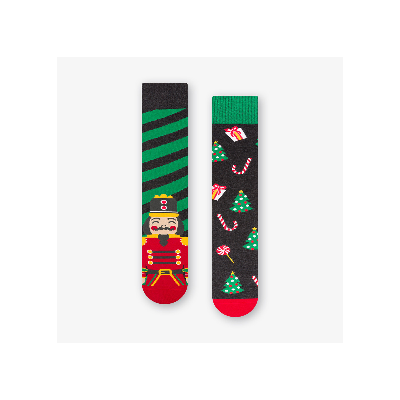 NUTCRACKER - kolorowe skarpetki grafitowe