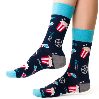 CINEMA - kolorowe skarpetki granatowe