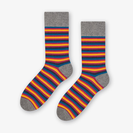 STRIPES - Skarpetki bawełniane casual bordowe