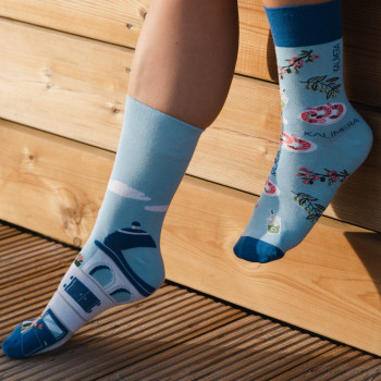 Santorini - kolorowe skarpetki