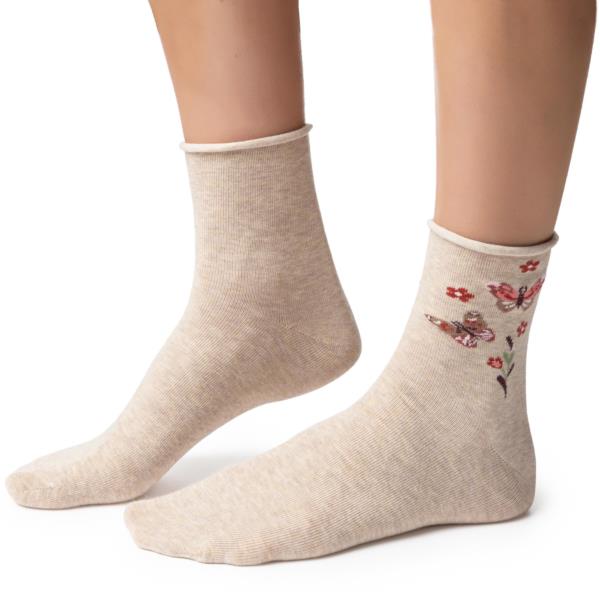 Art.099 DP091 35-37 MELANŻ JASNY BEŻOWY   Skarpety