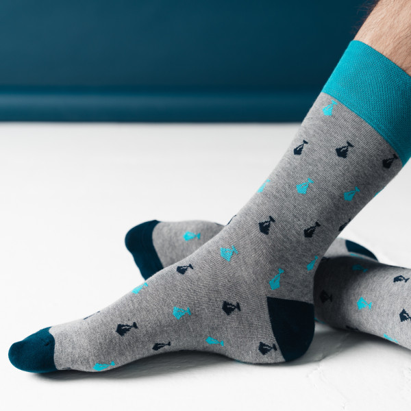 TIES - Skarpetki bawełniane casual szare