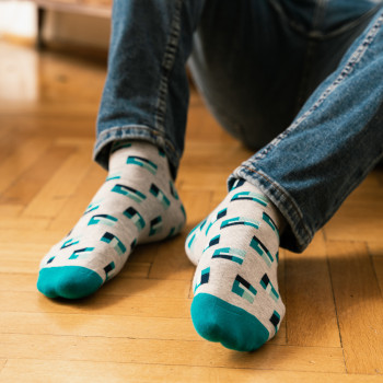 BLOCKS - Skarpetki bawełniane casual jasnoszare