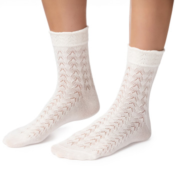 Skarpetki ażurowe ecru