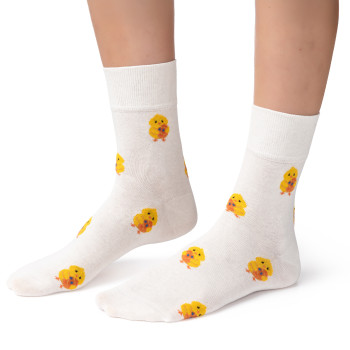 Skarpetki w kurczaki ecru