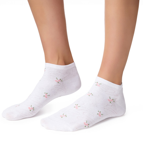 Stopki w kwiatki białe