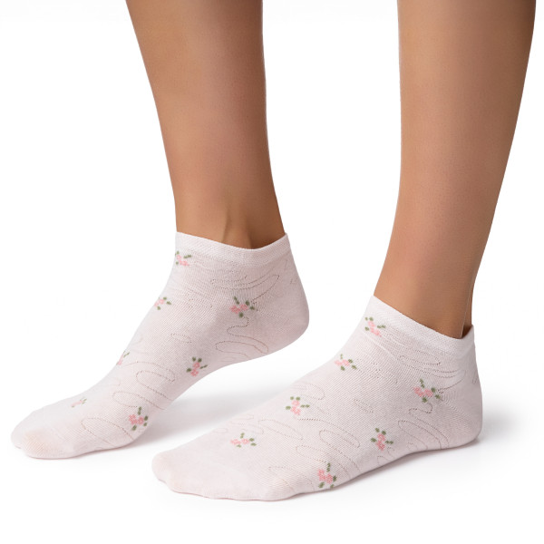 Stopki w kwiatki jasnoróżowe