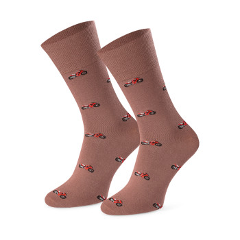 Skarpety wzorowane beżowe -...