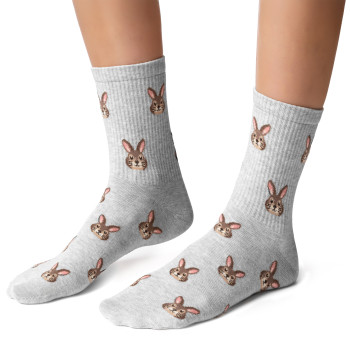 Skarpetki w zające szare