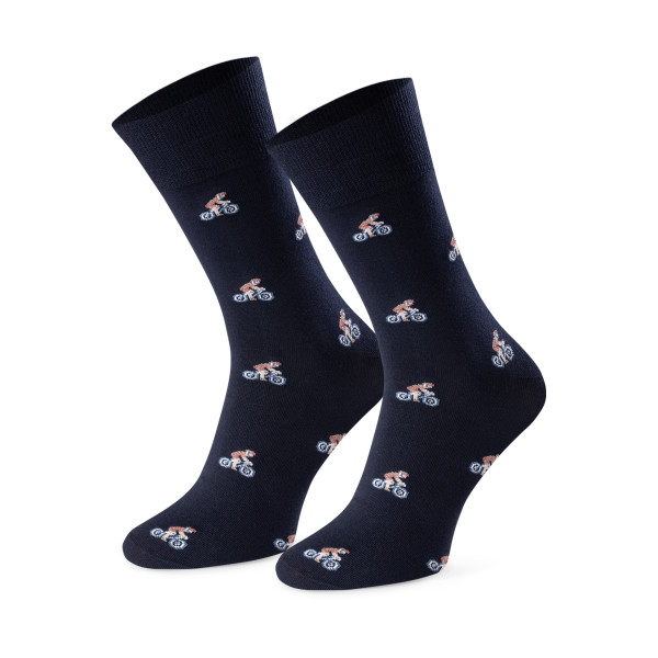 Skarpety wzorowane granatowe - kolarstwo