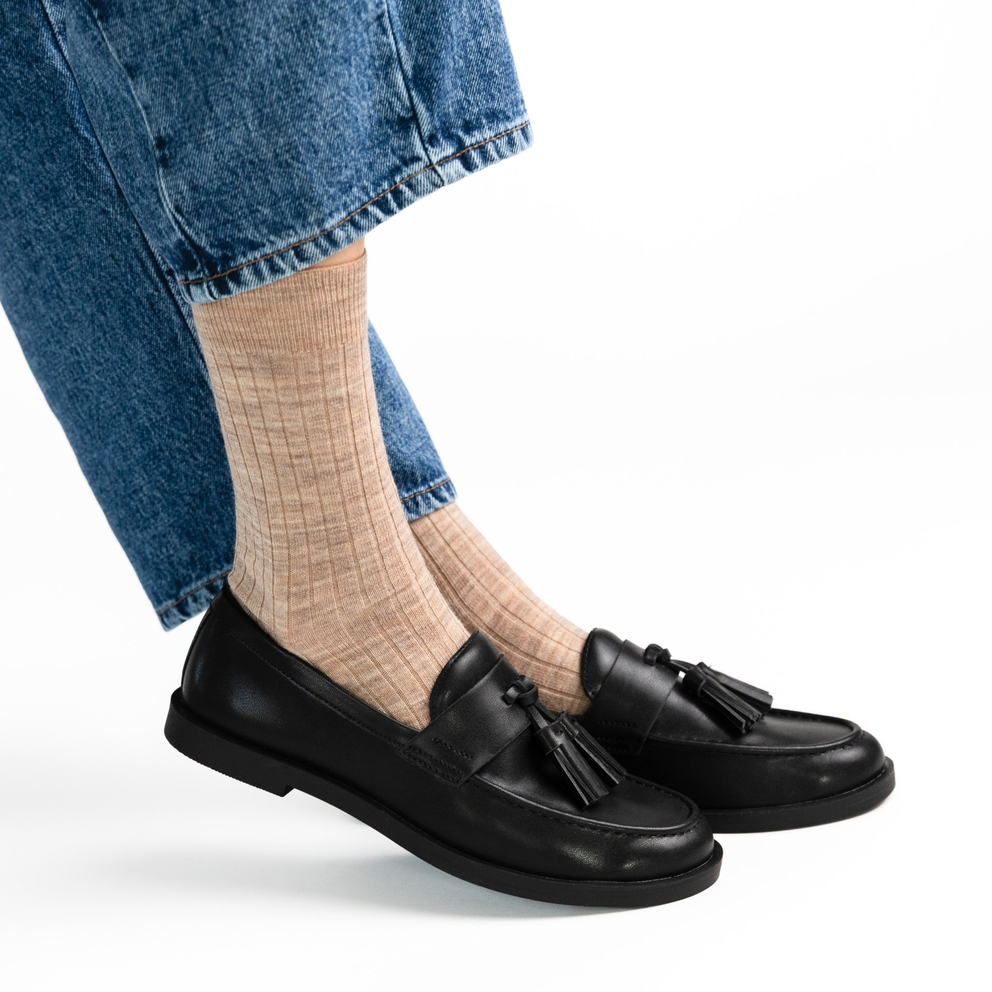 Bezuciskowe skarpetki damskie z wełny merino wool