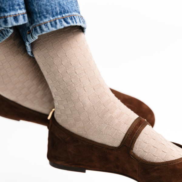 Skarpetki bambusowe bezuciskowe beżowe