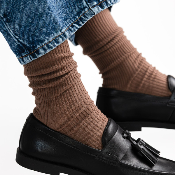 Skarpetki bezuciskowe brązowe