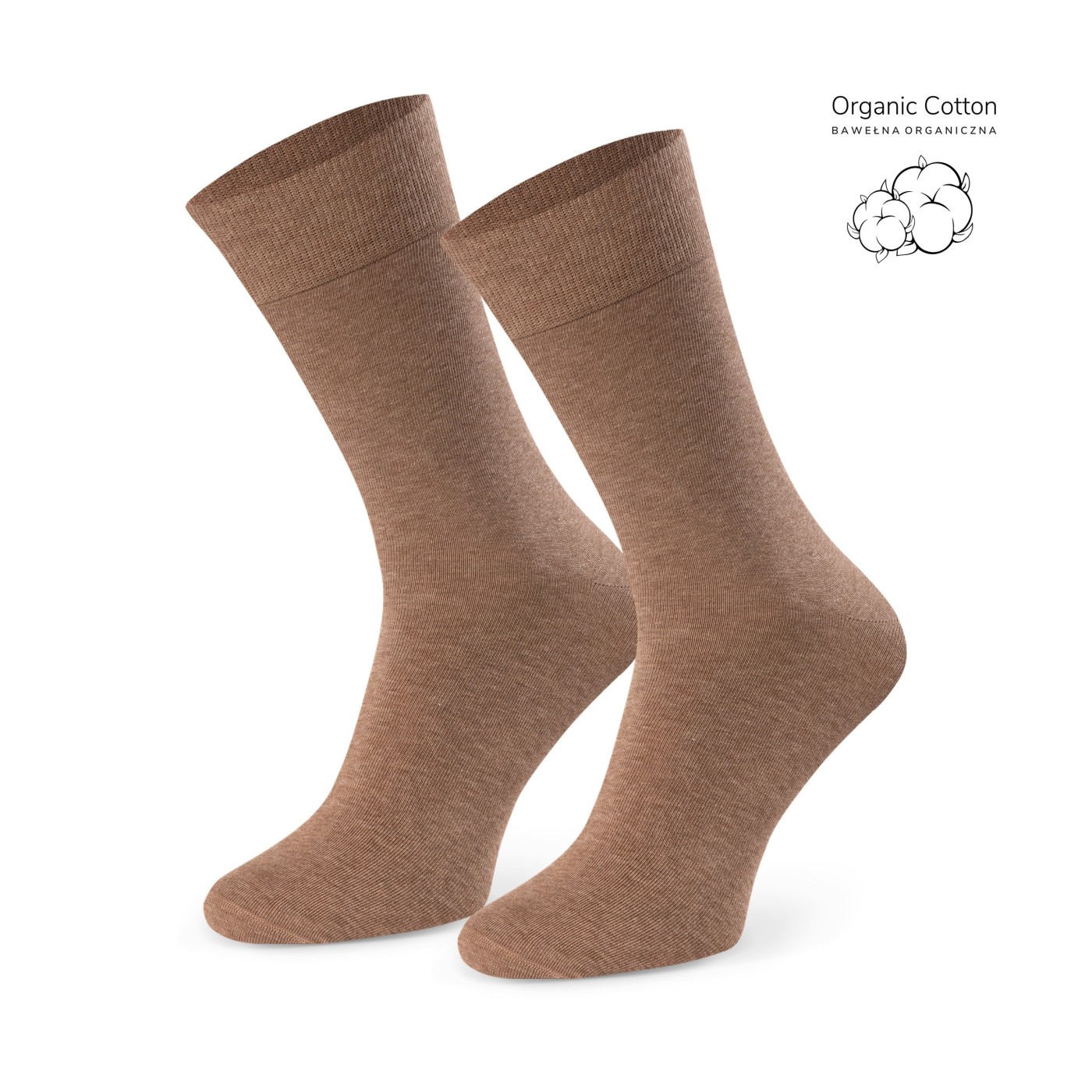 beżowe organiczne skarpety męskie eleganckie do garnituru