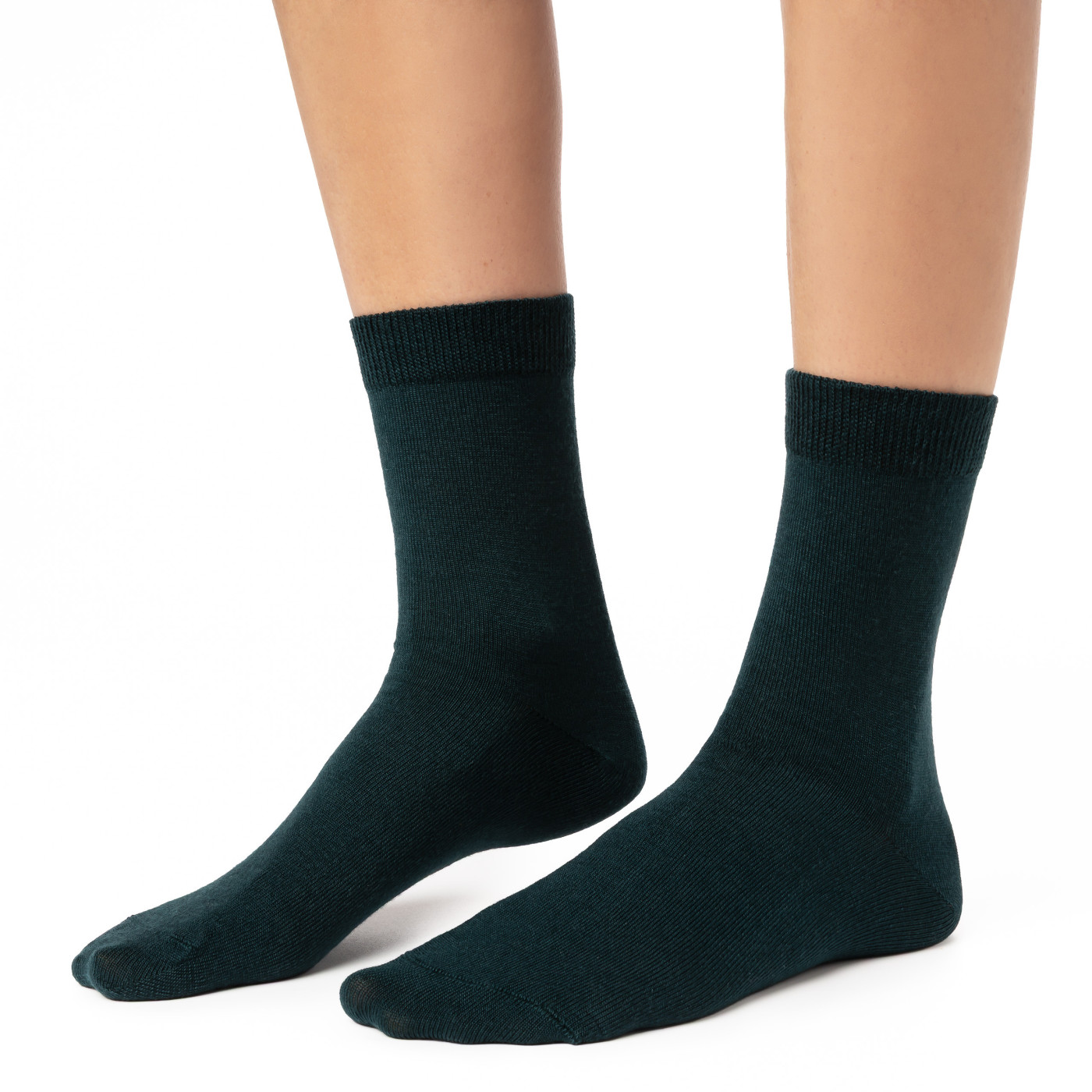 Skarpetki MERINO WOOL z wełny merynosów dla kobiet w kolorze ZIELONYM