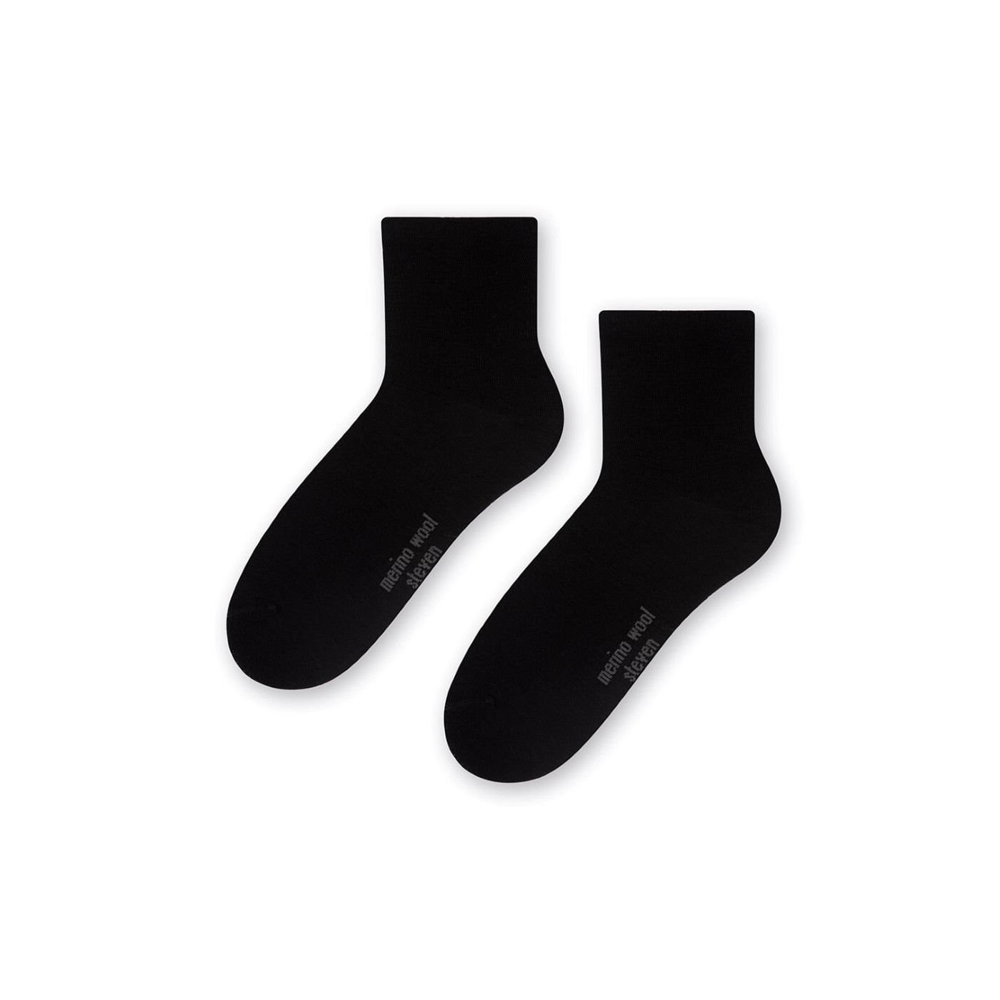 Skarpetki MERINO WOOL z wełny merynosa dla kobiet i dziewczyn - CZARNE