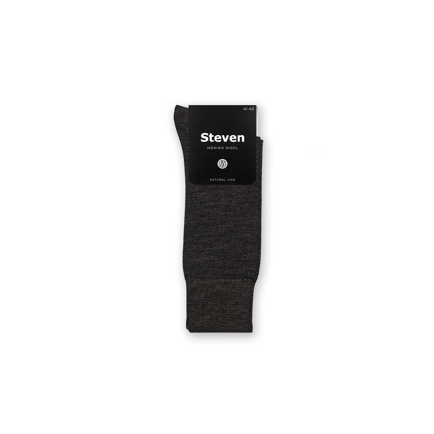 Eleganckie skarpety dla mężczyzn MERINO WOOL z wełny merynosów - CIEMNO SZARE - Wełna Merino- polski producent