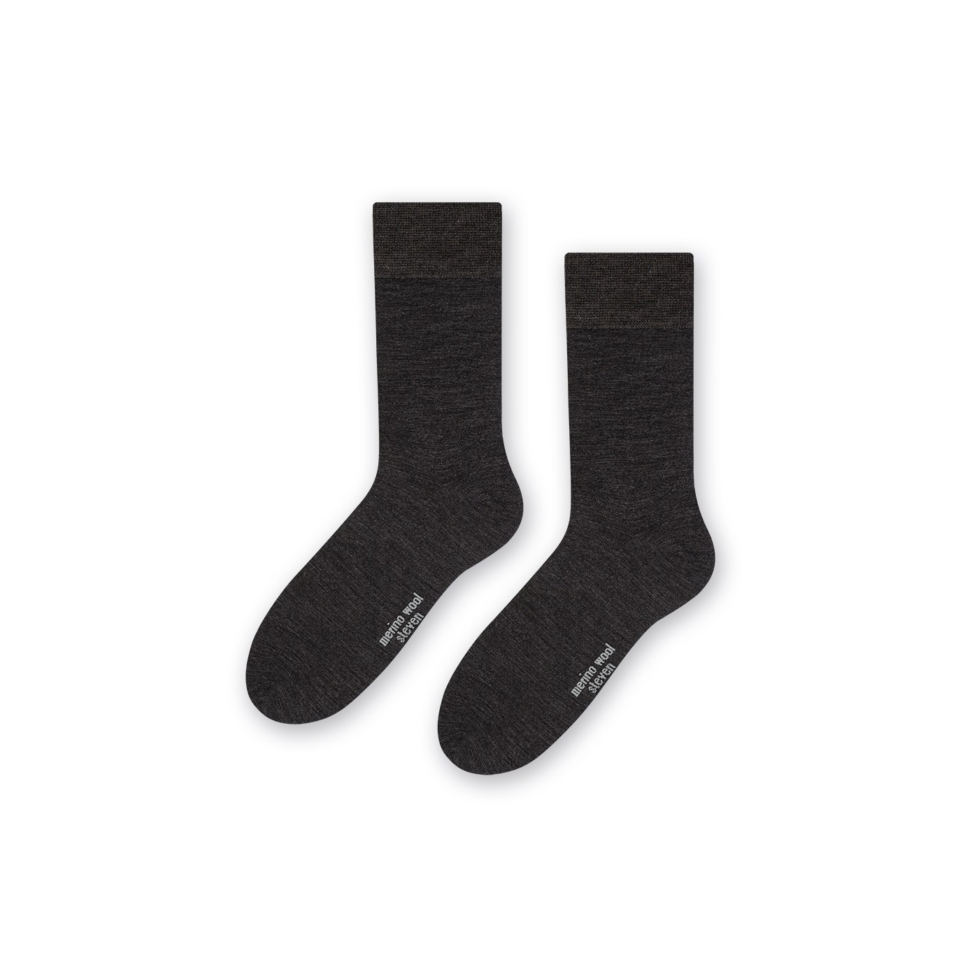 Eleganckie skarpety dla mężczyzn MERINO WOOL z wełny merynosów - CIEMNO SZARE - Wełna Merino- polski producent
