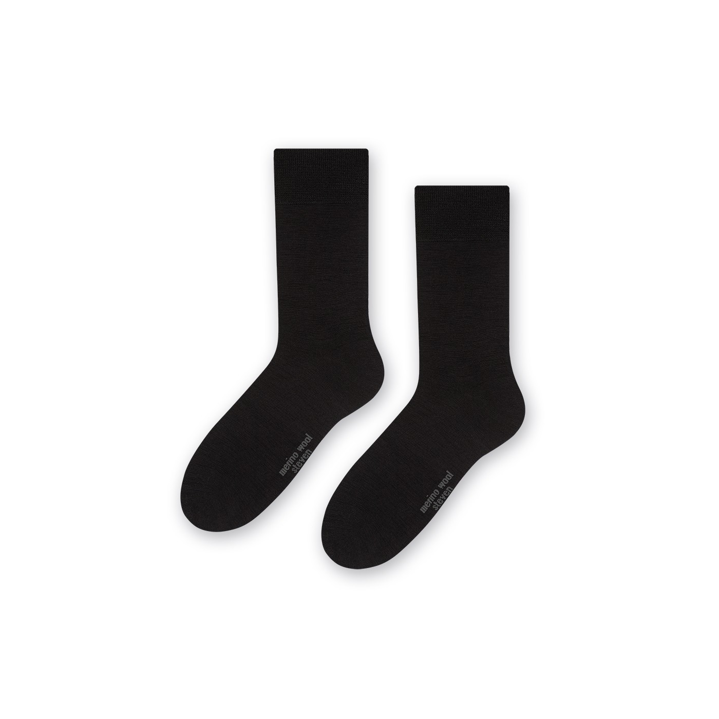 Eleganckie skarpety dla mężczyzn MERINO WOOL z wełny merynosów -CZARNE- Wełna Merino