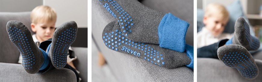 Skarpetki antypoślizgowe dla chłopców z bawełny - STEVEN -